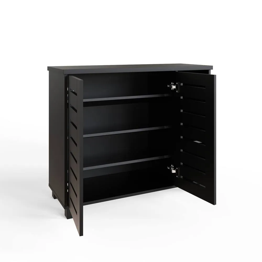 GFW Bodie 2 Door 2 Shelf Shoe Cabinet in Black 5