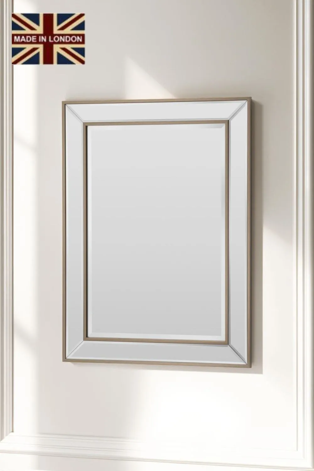 Yearn Mirrors Angled Wall Mirror Brass 95x120.5cm in Metallic Gold