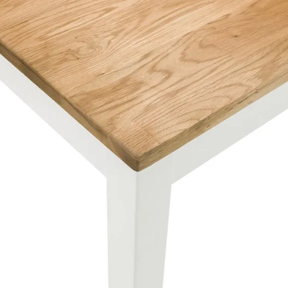 Return - Coxmoor 4 Seater Rectangular Dining Table, Off White Solid Oak 4