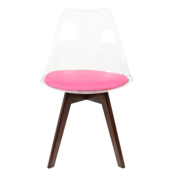 Fusion Living Soho Clear Plastic Dining Chair with Squared Legs 3