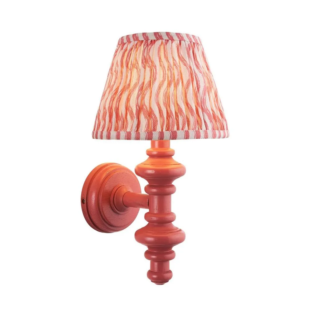 Netlighting Carnaby Pink Wall Light Pink Fabric Ripple Shade 20cm B22
