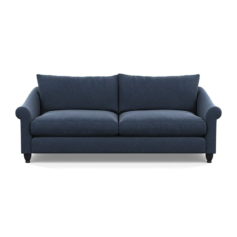 Heal's Devon 4 Seater Sofa Boucle Indigo Black Feet