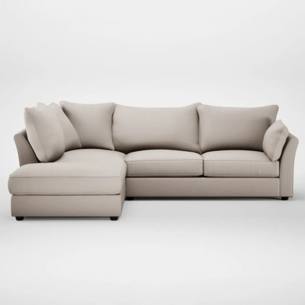 Heal's Tailor Left Hand Facing Corner Sofa Capelo Linen-Cotton Sesame Black Feet 2