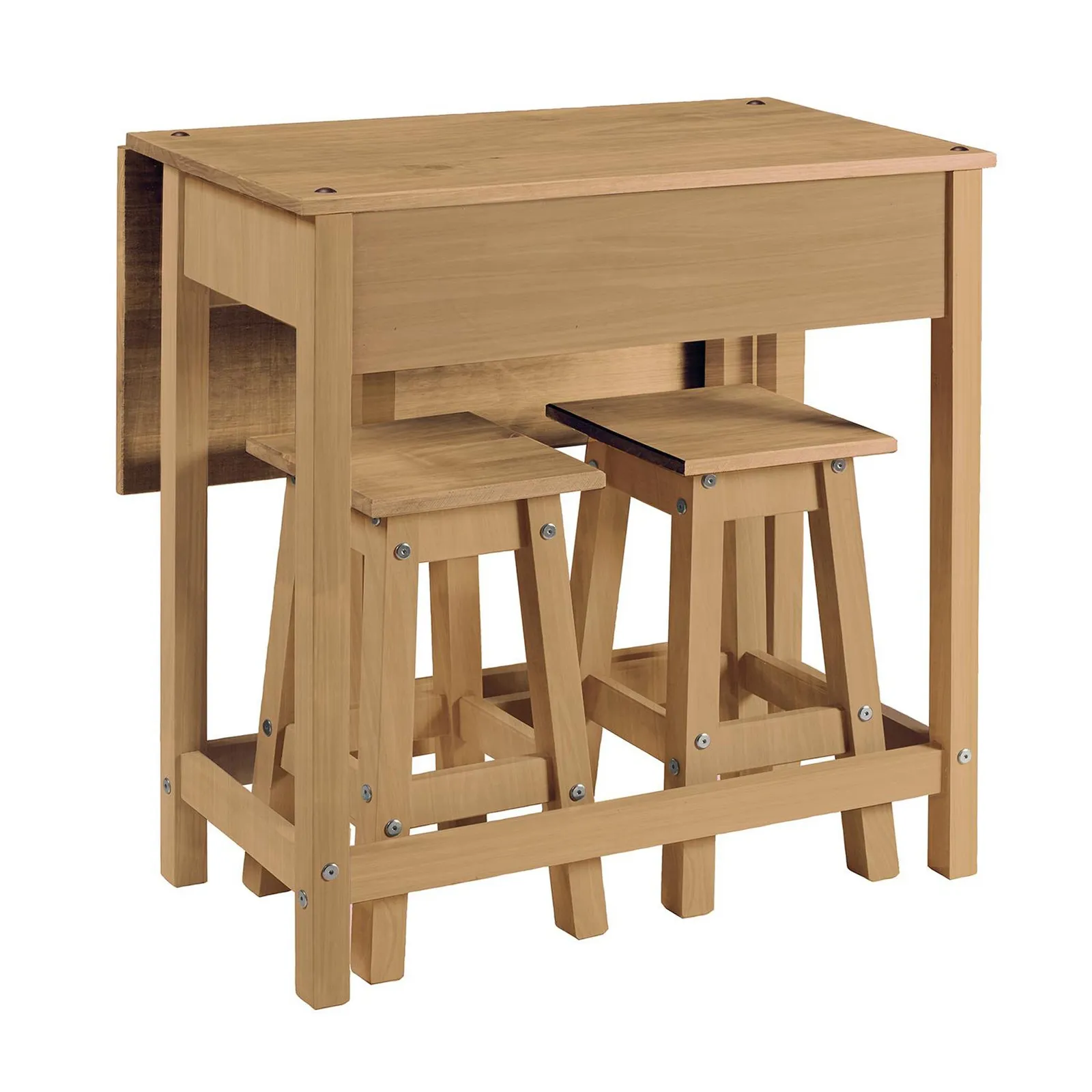 Corona 2 Seater Rectangular Drop Leaf Dining Table with 2 Chairs