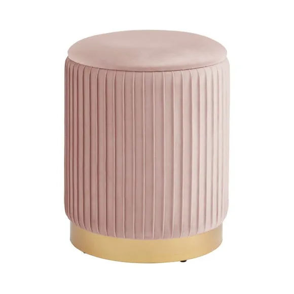 Esme Pleated Velvet Storage Footstool 4