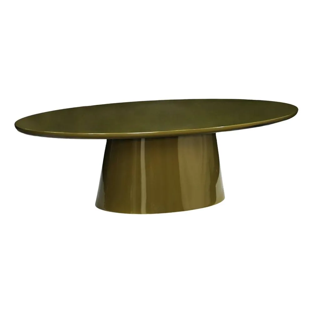 sweeek Oval coffee table with glossy finish in Khaki 2