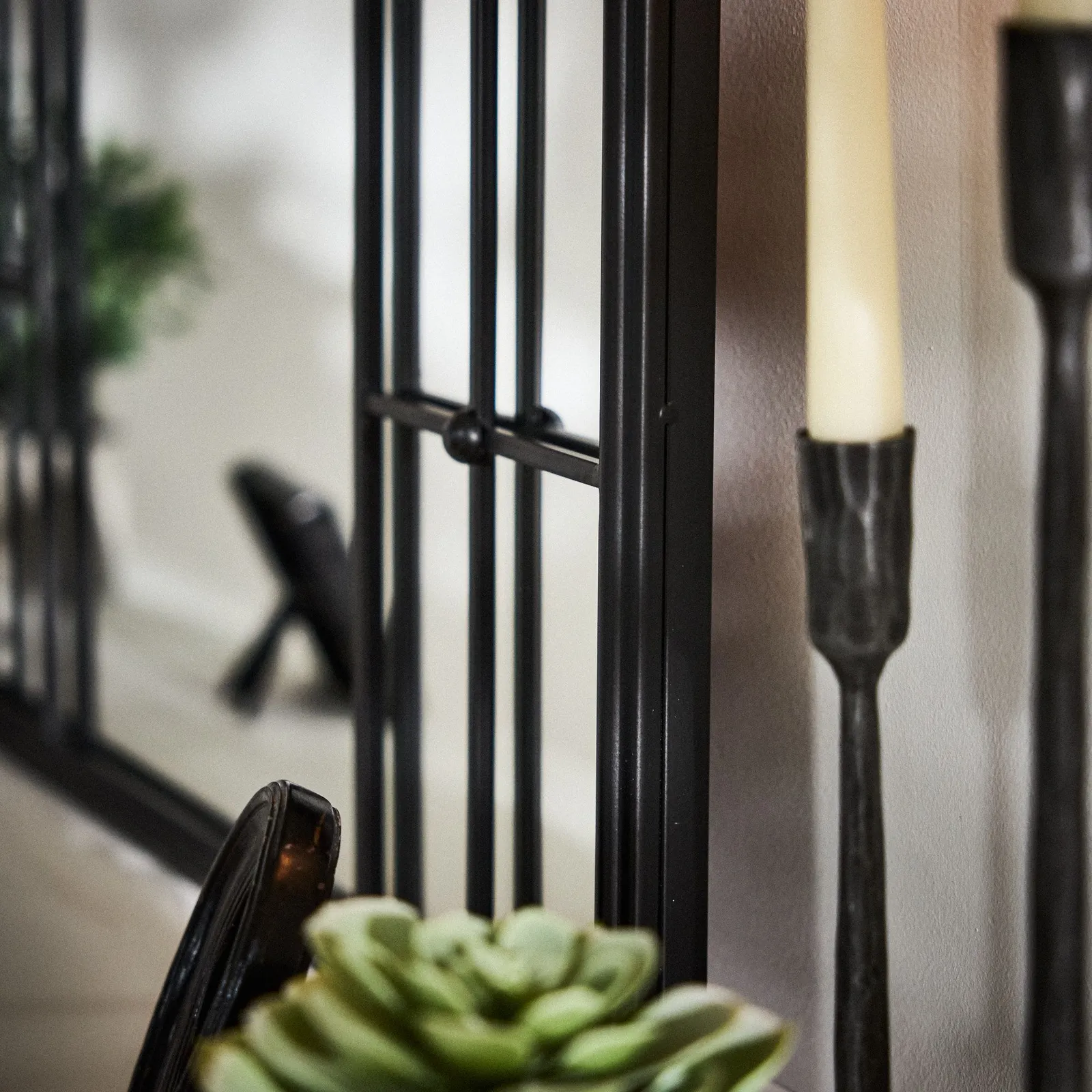 Dibor Classic Black Tall Rounded Decorative Indoor Bedroom, Bathroom, Hallway, Arch Mirror H107cm x 65cm 3