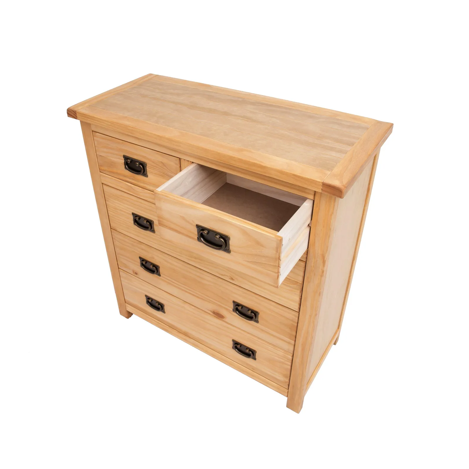 Cabinet Bits Lugo 5 Drawer Chest of Drawers Bras Drop Handle in Light Brown 4