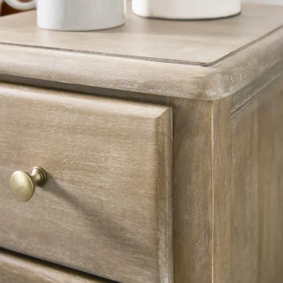 Giselle 2 Drawer Bedside Table, Mango Wood 4