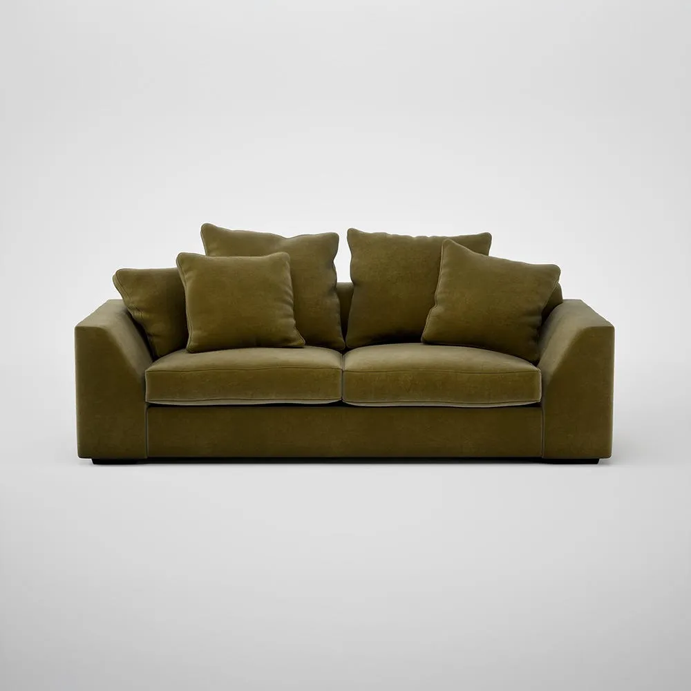 Heal's Cumulus 4 Seater Sofa Smart Luxe Velvet Peridot Black Feet 1