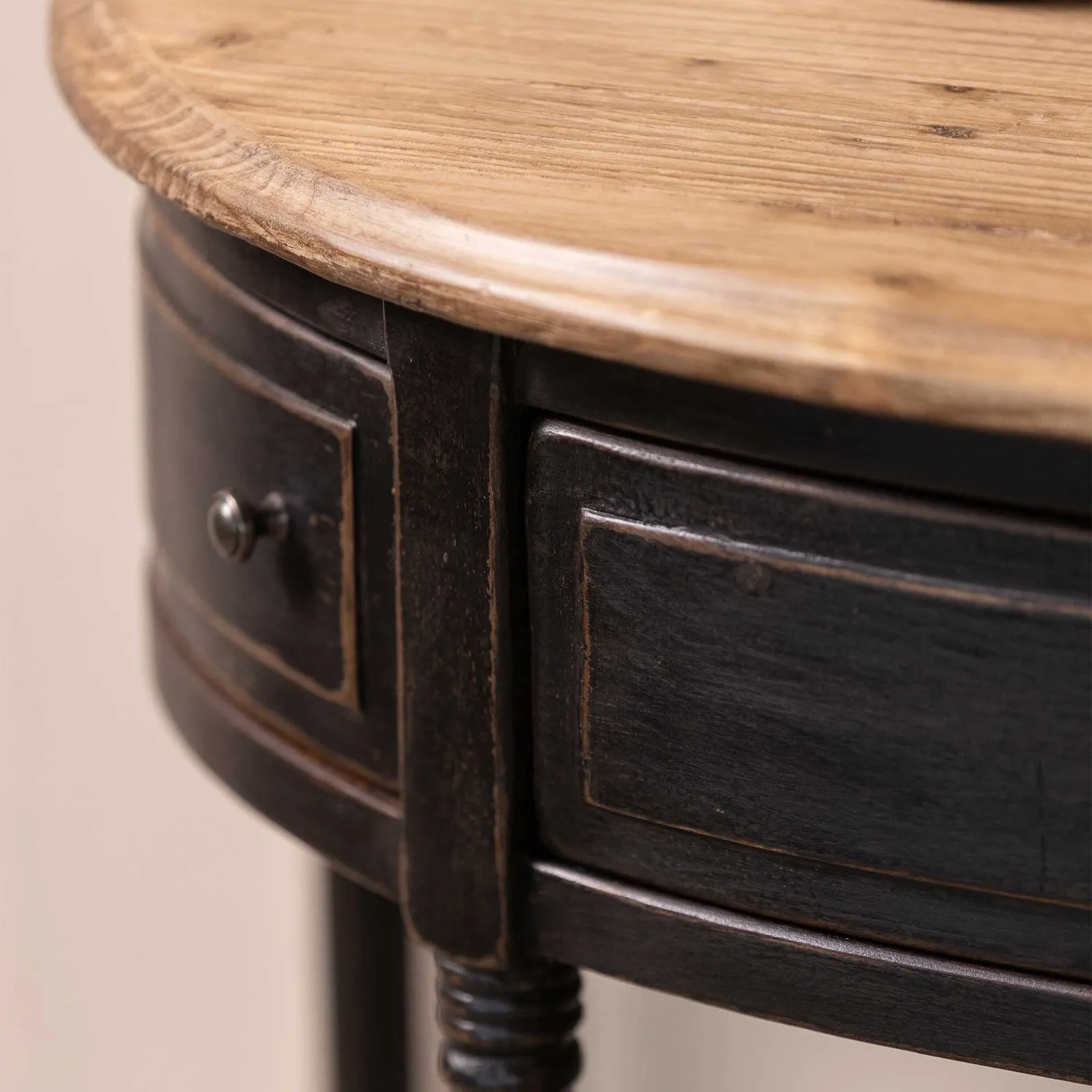 Jin Half Moon Table, Black Wood | Barker & Stonehouse 6