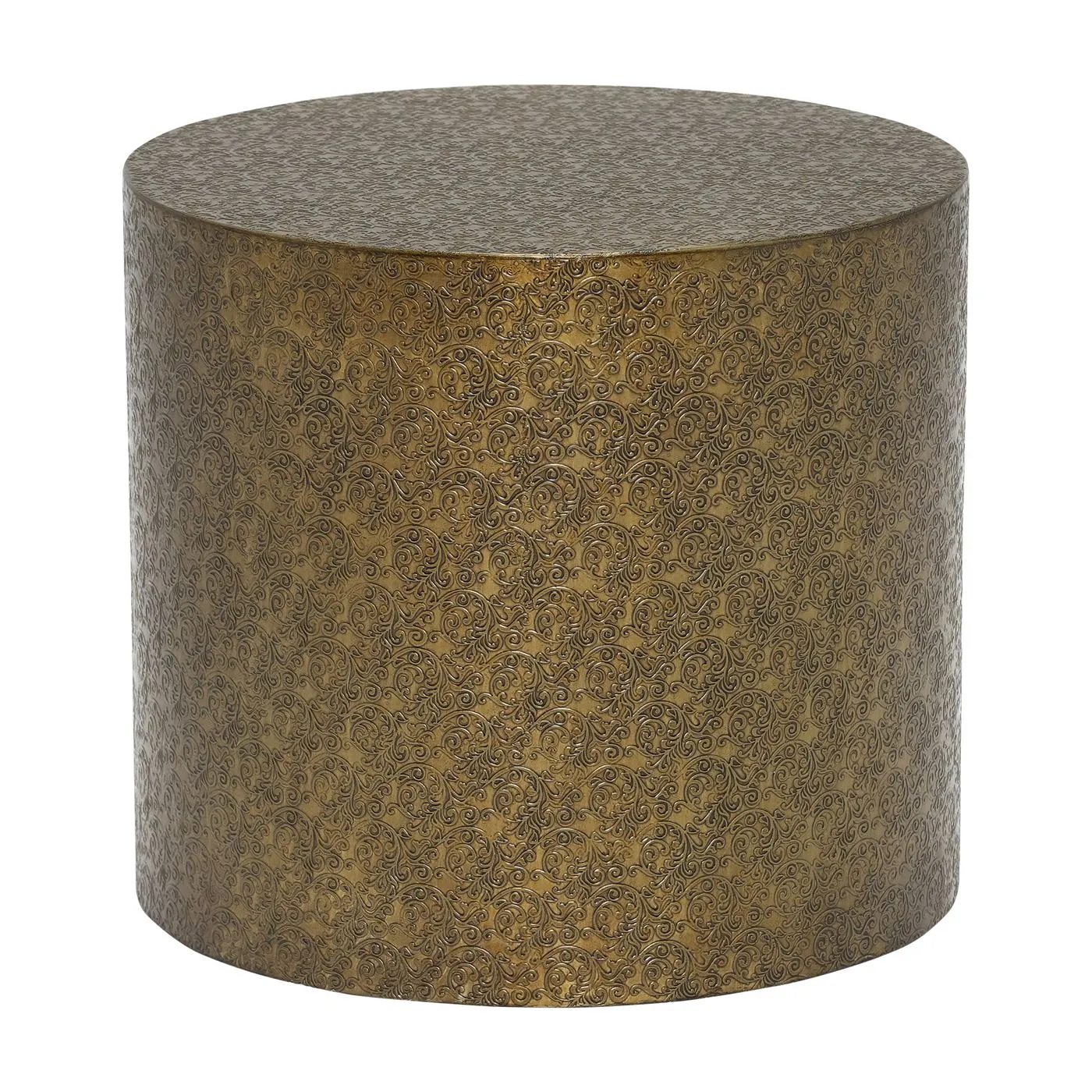 Tolfa Drum Side Table, Brass