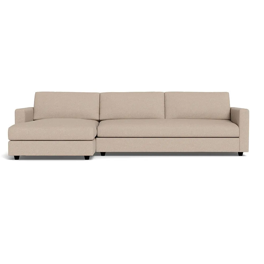 Heal's Nimbus II 4 Str Corner Chaise LHF Boucle Tweed Pearl Black Feet 1