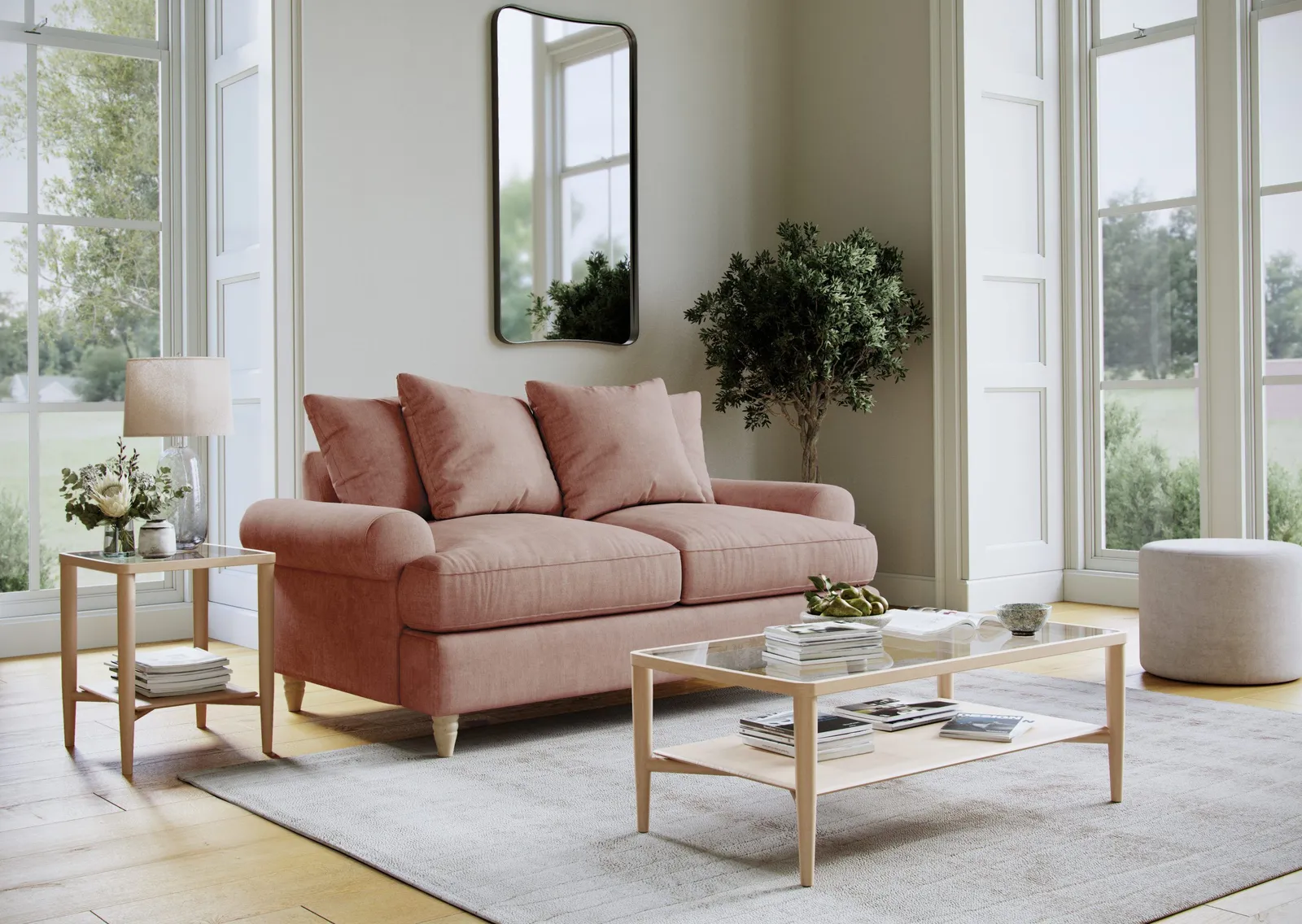 The Great Sofa Company Beatrice Sofa Bed Faro Coral in Pink 2