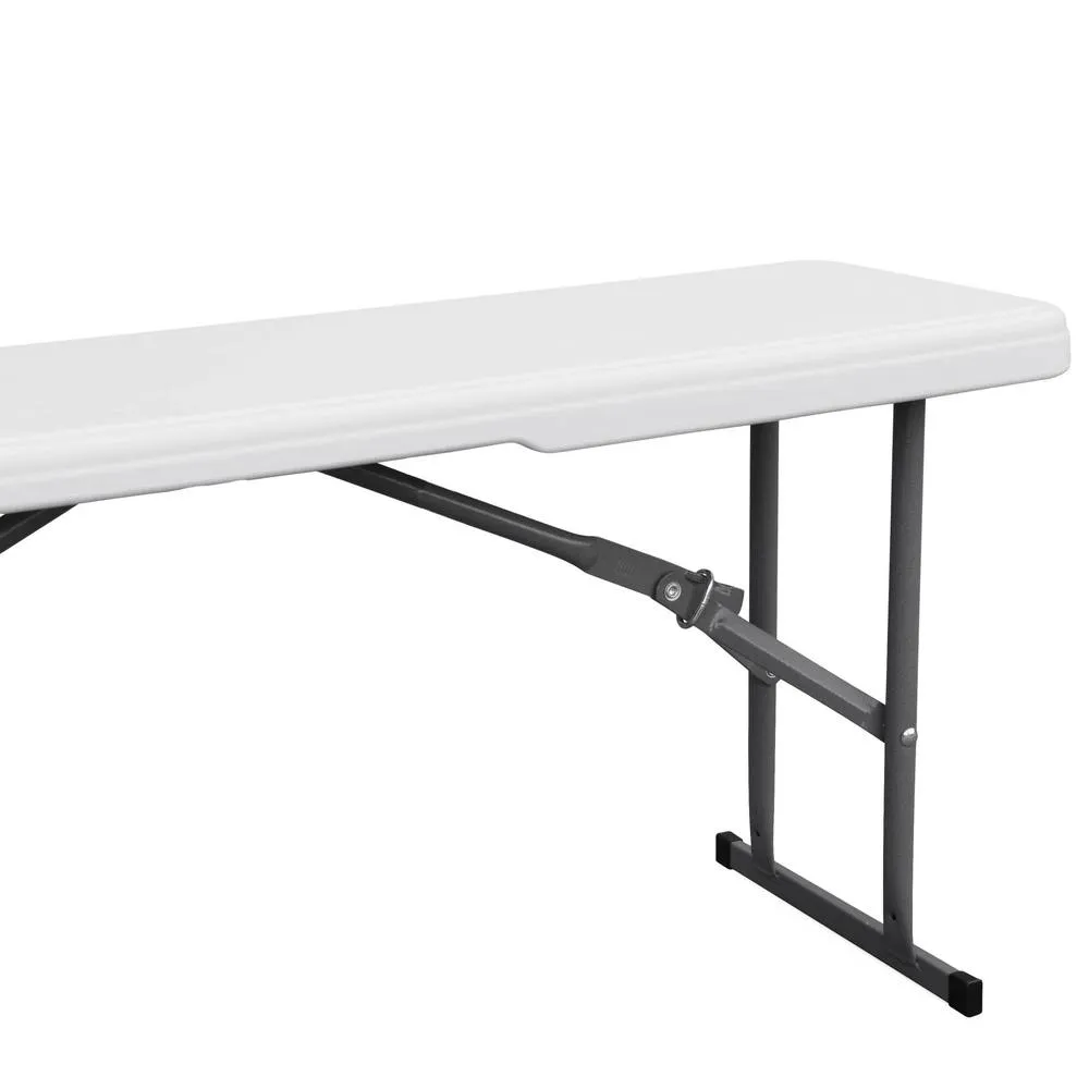 sweeek Folding steel reception table with 2 benches (set of 2) in White 6