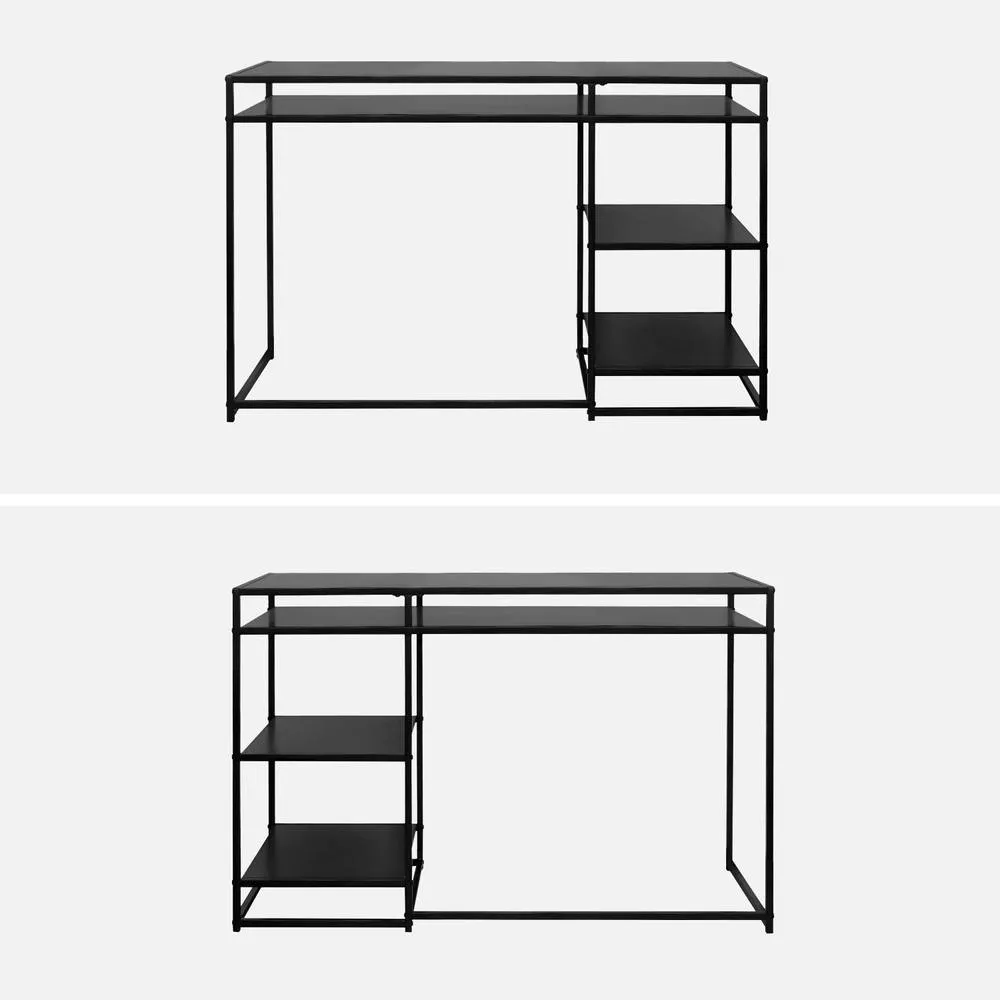 sweeek 2-shelf Desk In Black Metal 2