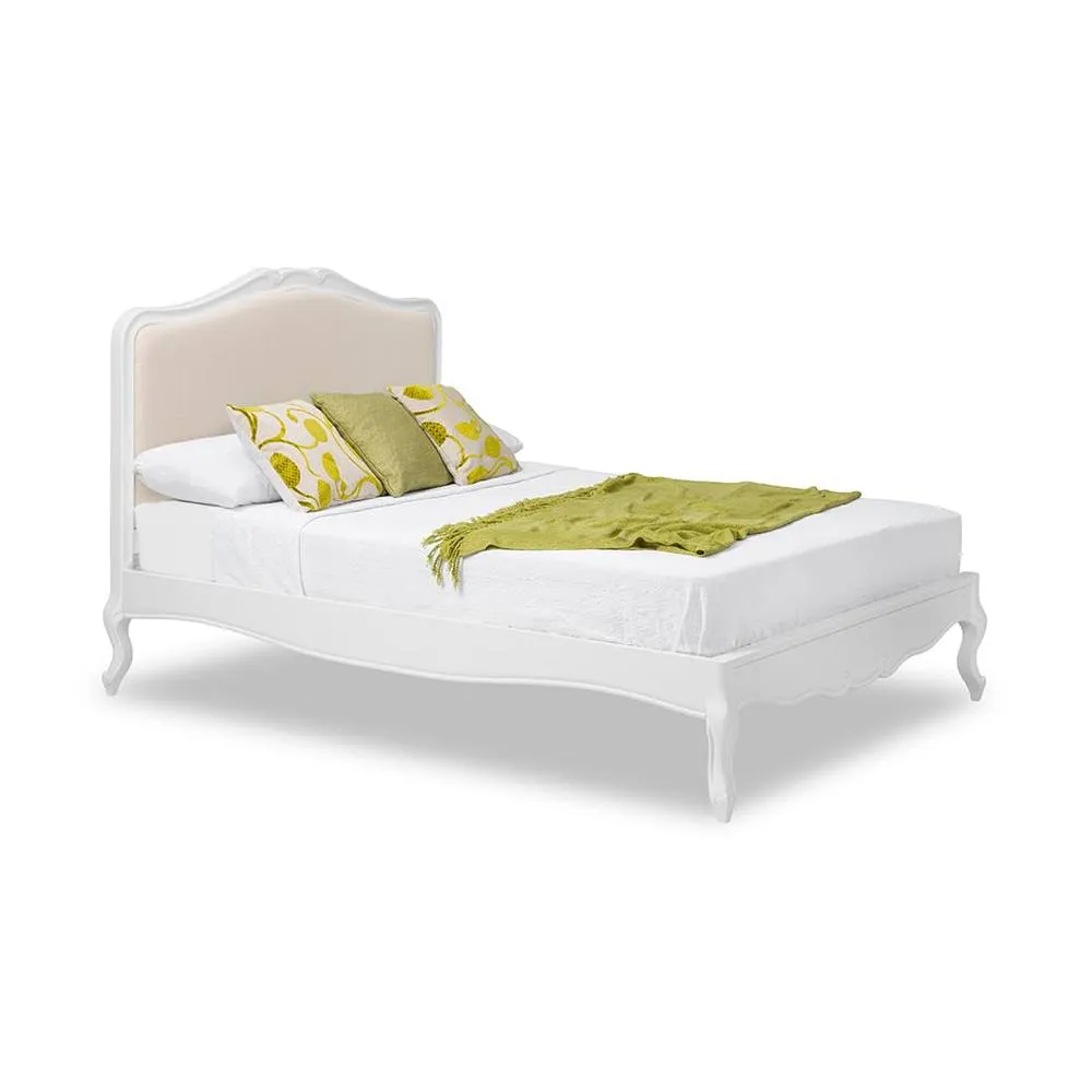 Statement Furniture Juliette French Style 5ft King Bed with Upholstered Headboard in White 4