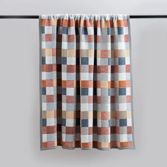Super Soft Mini Squares Orange Throw Blanket 2