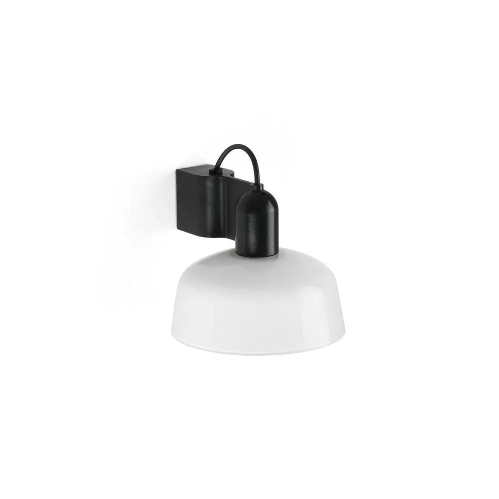 Netlighting Tatawin White Dome Wall Lamp in Black
