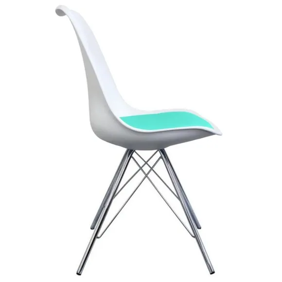 Fusion Living Soho White Plastic Dining Chair 4
