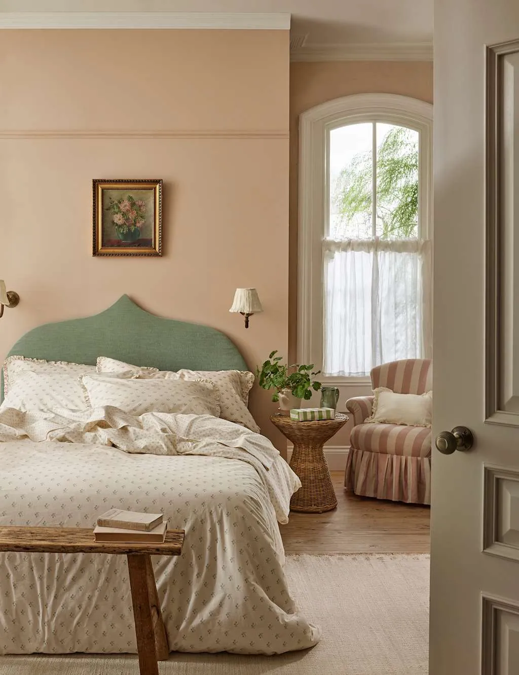 Piglet In Bed Martha Floral Pure Cotton Duvet Cover Green Mix