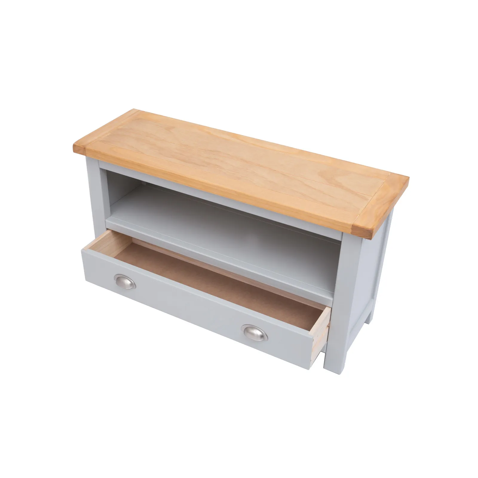 Cabinet Bits Argenta Light Grey 1 Drawer TV Cabinet Chrome Cup Handle 4