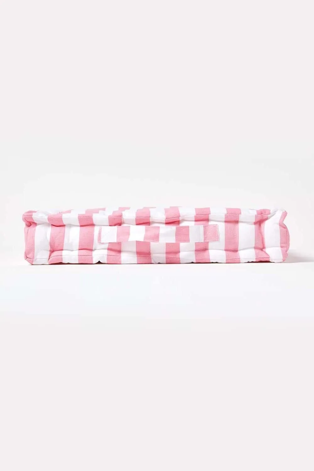Homescapes Cotton Thick Stripe Floor Cushion in Pink 5