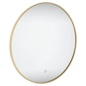 Sensio Nebula Brass Round Colour Changing LED Bathroom Mirror - 600mm
