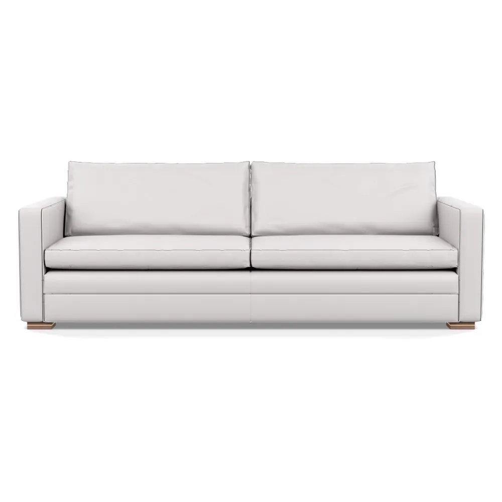Heal's Palermo 5 Seater Sofa Leather Grain White 000 Brass and Walnut Feet 1