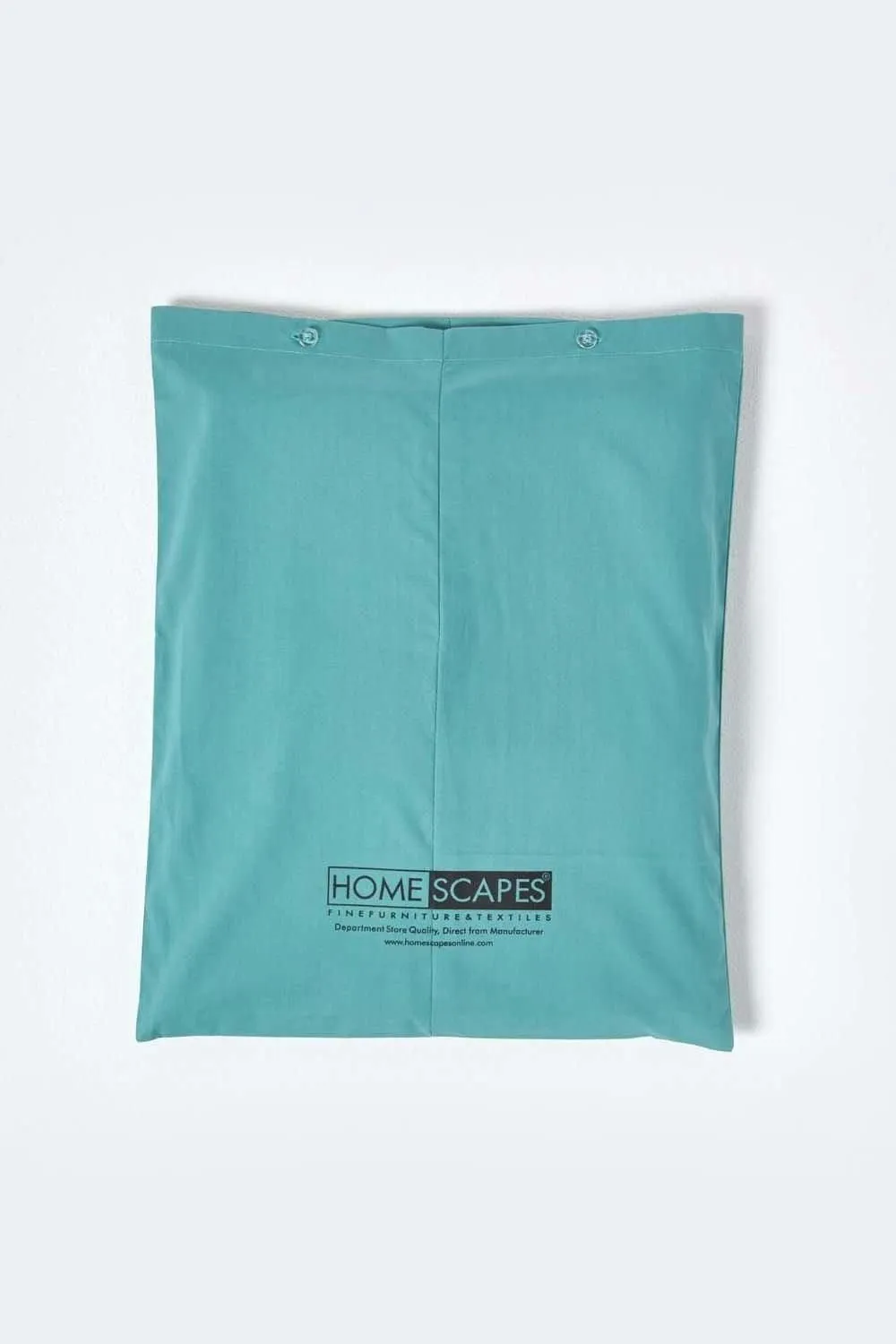 Homescapes Egyptian Cotton Duvet Cover with Pillowcase, 200 TC in Teal 6
