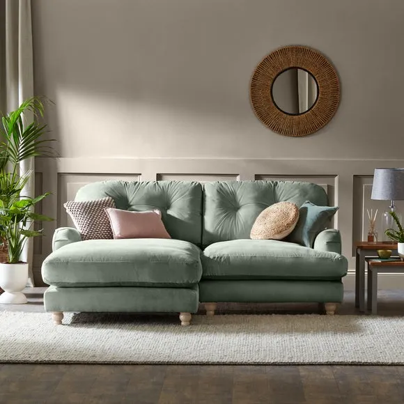 Martha Vintage Velvet Corner Chaise 1
