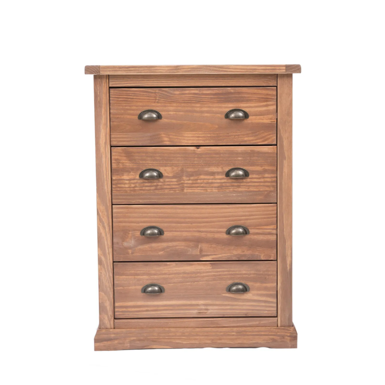 Cabinet Bits Tirolo 4 Drawer Chest of Drawers Brass Cup Handle in Brown 2