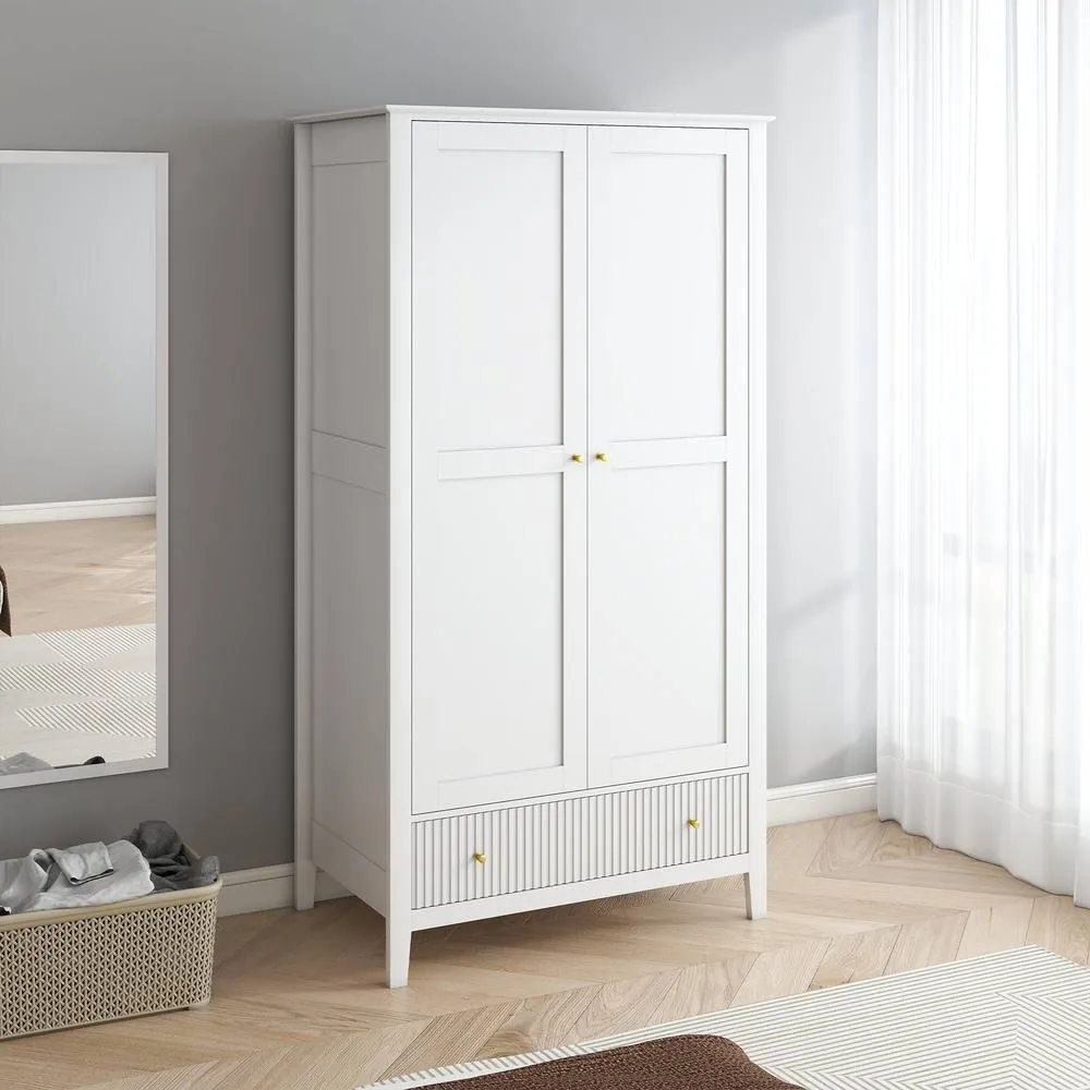 Melody Maison Wardrobe, Chest & Pair of Bedside Tables - Hales White Range 6