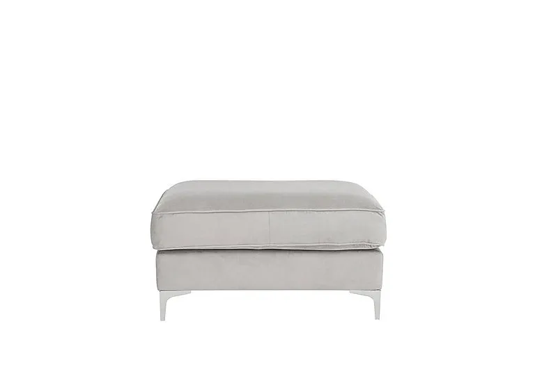 Legend Fabric Footstool - Kingston Silver with Chrome Feet