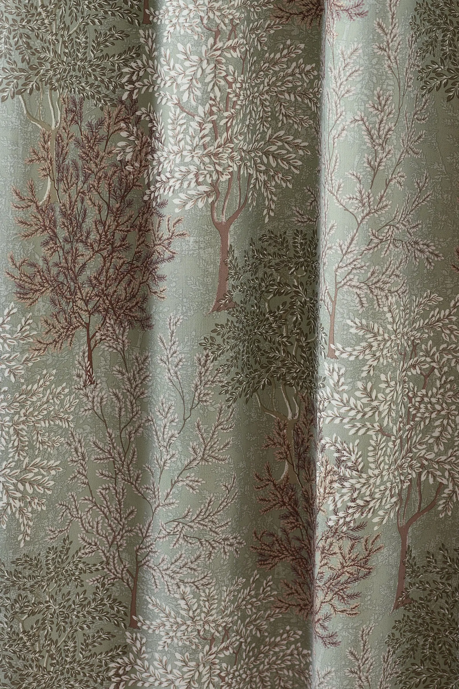 Catherine Lansfield 'Woodland Trees' Lined Pencil Pleat Curtains in Green 3