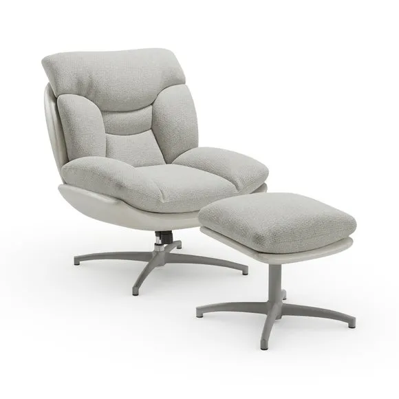 Oren Chenille Swivel Chair and Footstool 5