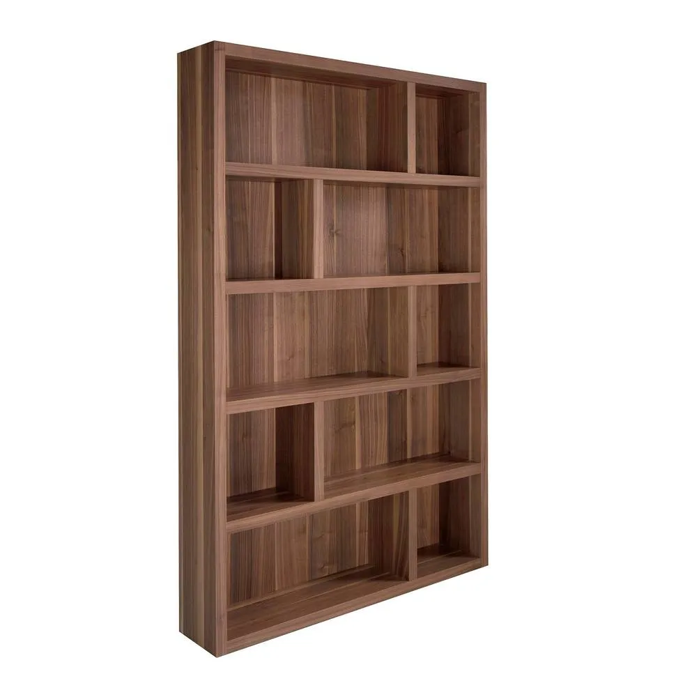 Angel Cerda Walnut Veneer Bookcase 126x25x197 cm Model