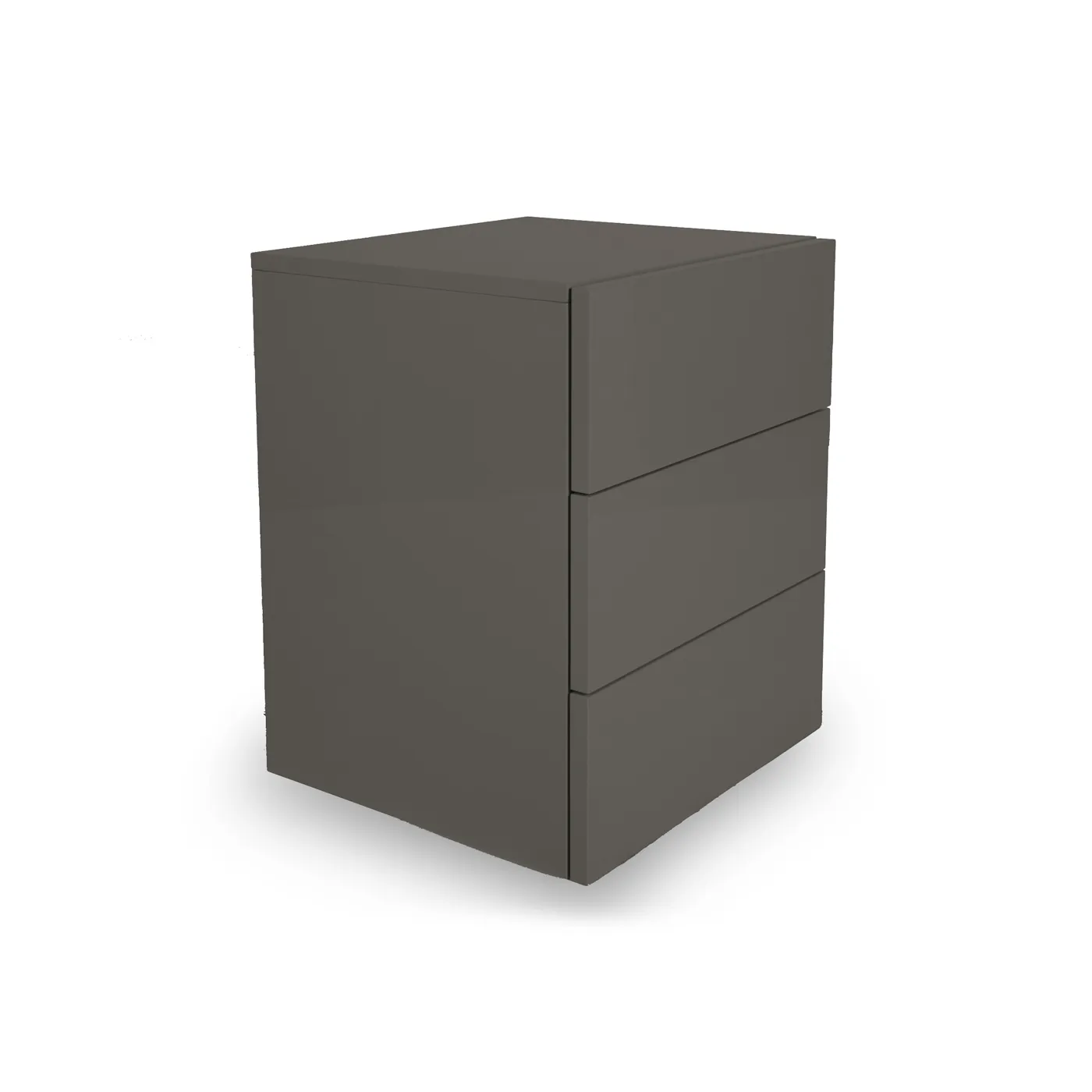 Heal's Space 3 Draw Bedside Unit Lead Gloss Lacquer