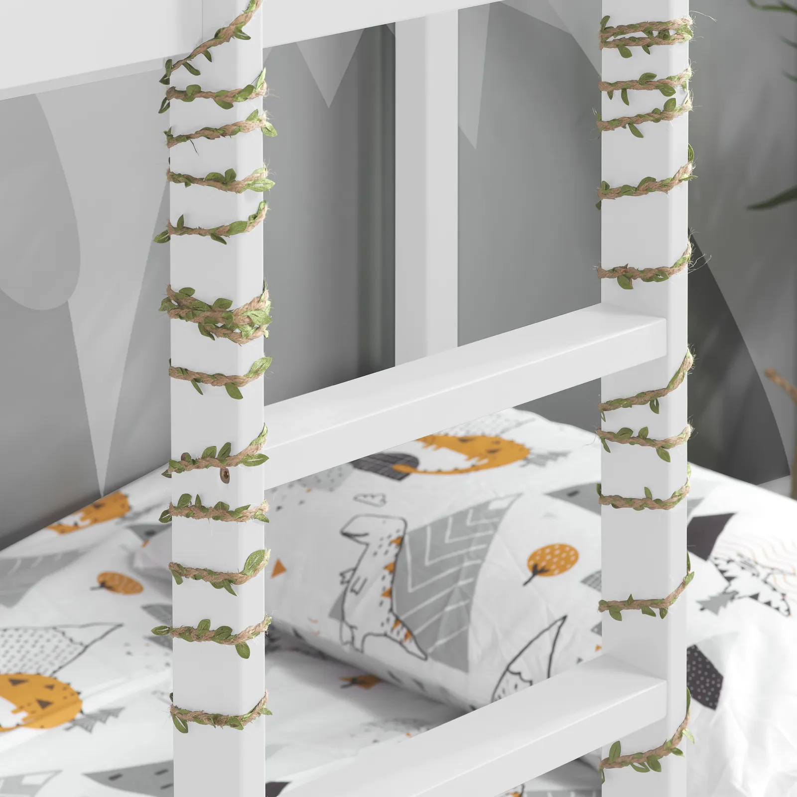 Birlea Solid Wood Bunk Beds Adventure 3FT Single Bed Pine Frame in White 4