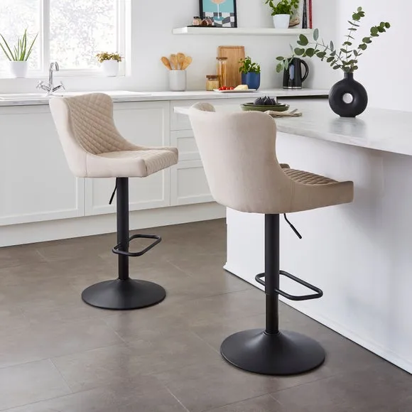 Montreal Height Adjustable Barstool, Fabric 2