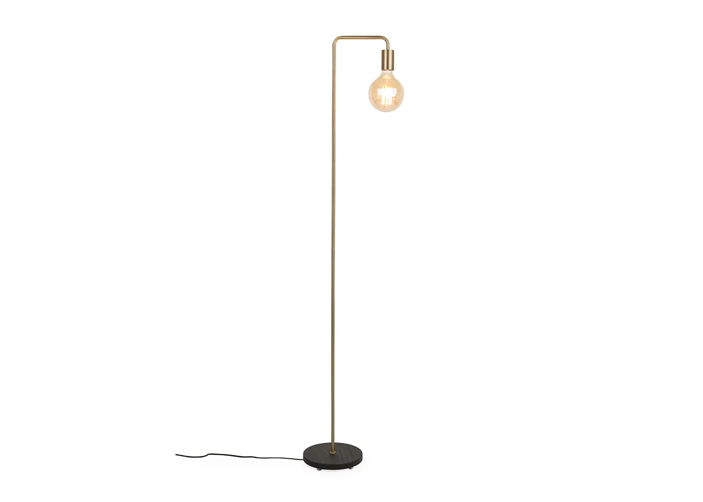 Heal's Junction Floor Lamp Walnut Base Brass