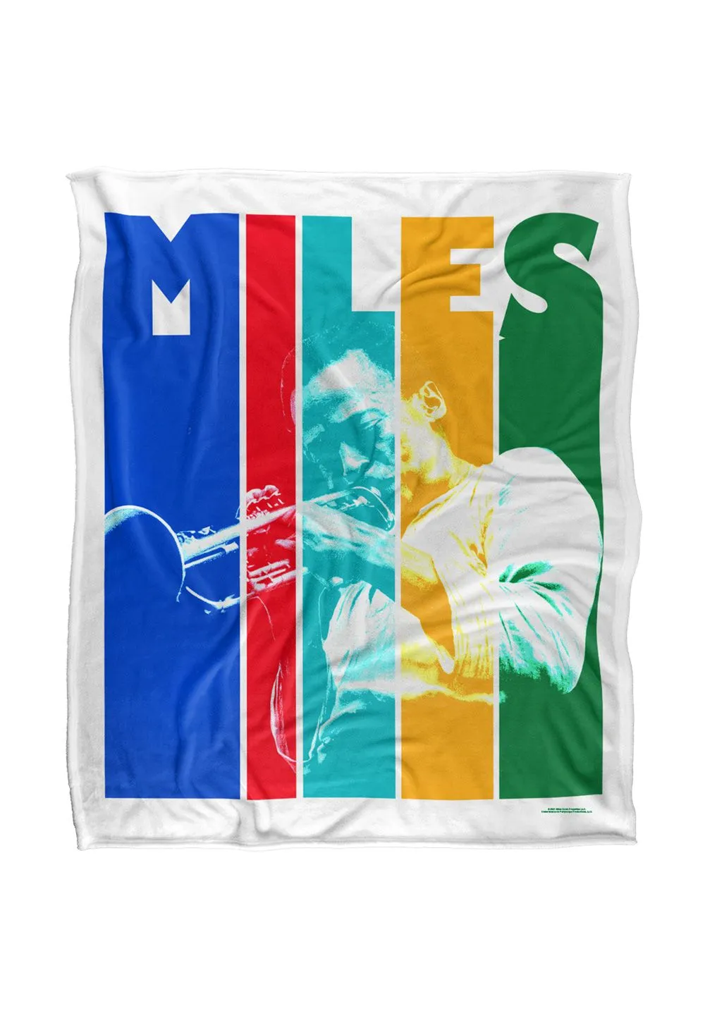 Miles Davis Color Block Silky Touch Super Soft Throw Blanket 152 X 127 cm in White