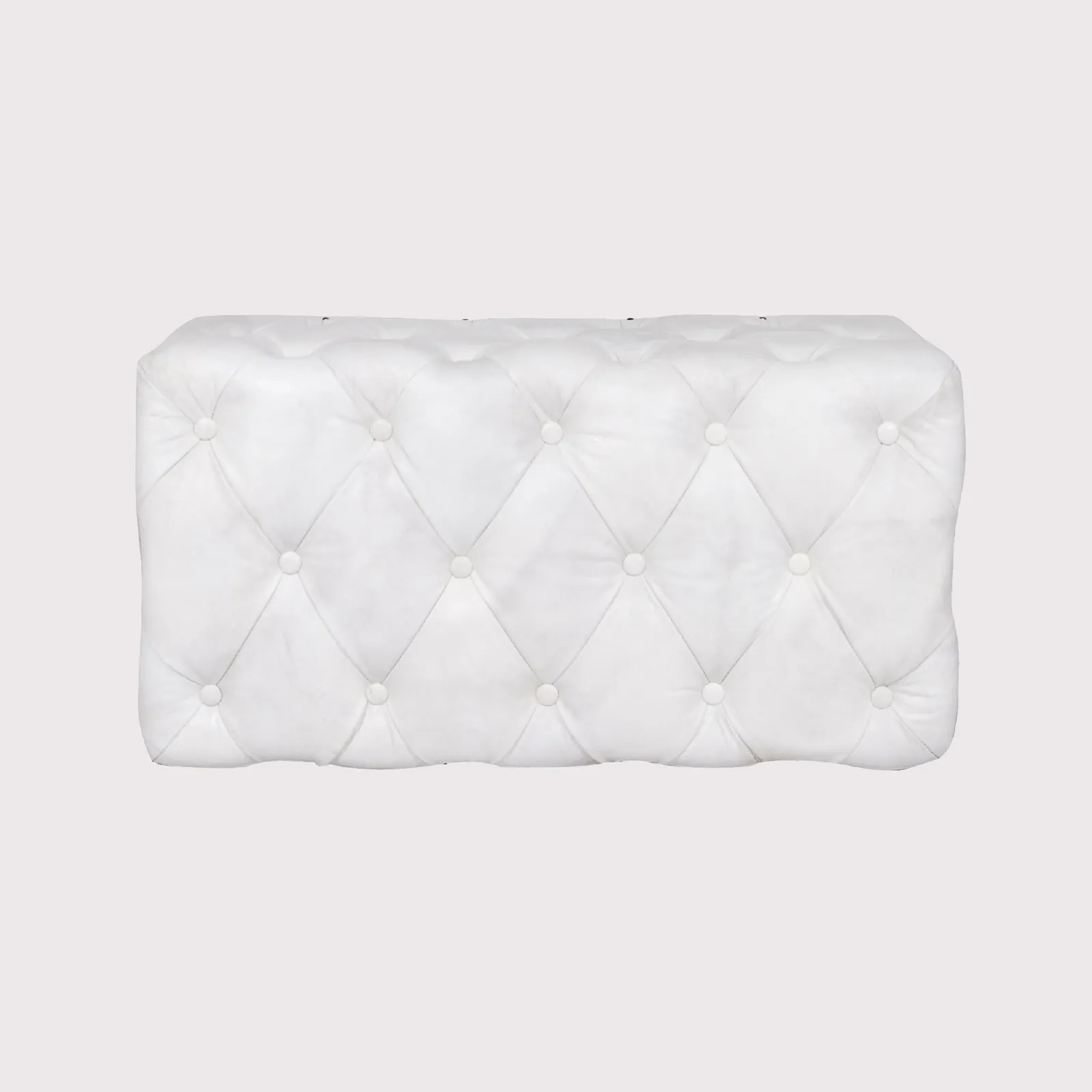 Timothy Oulton Lord Digsby Rectangular Small Footstool, White Leather | Barker & Stonehouse 3