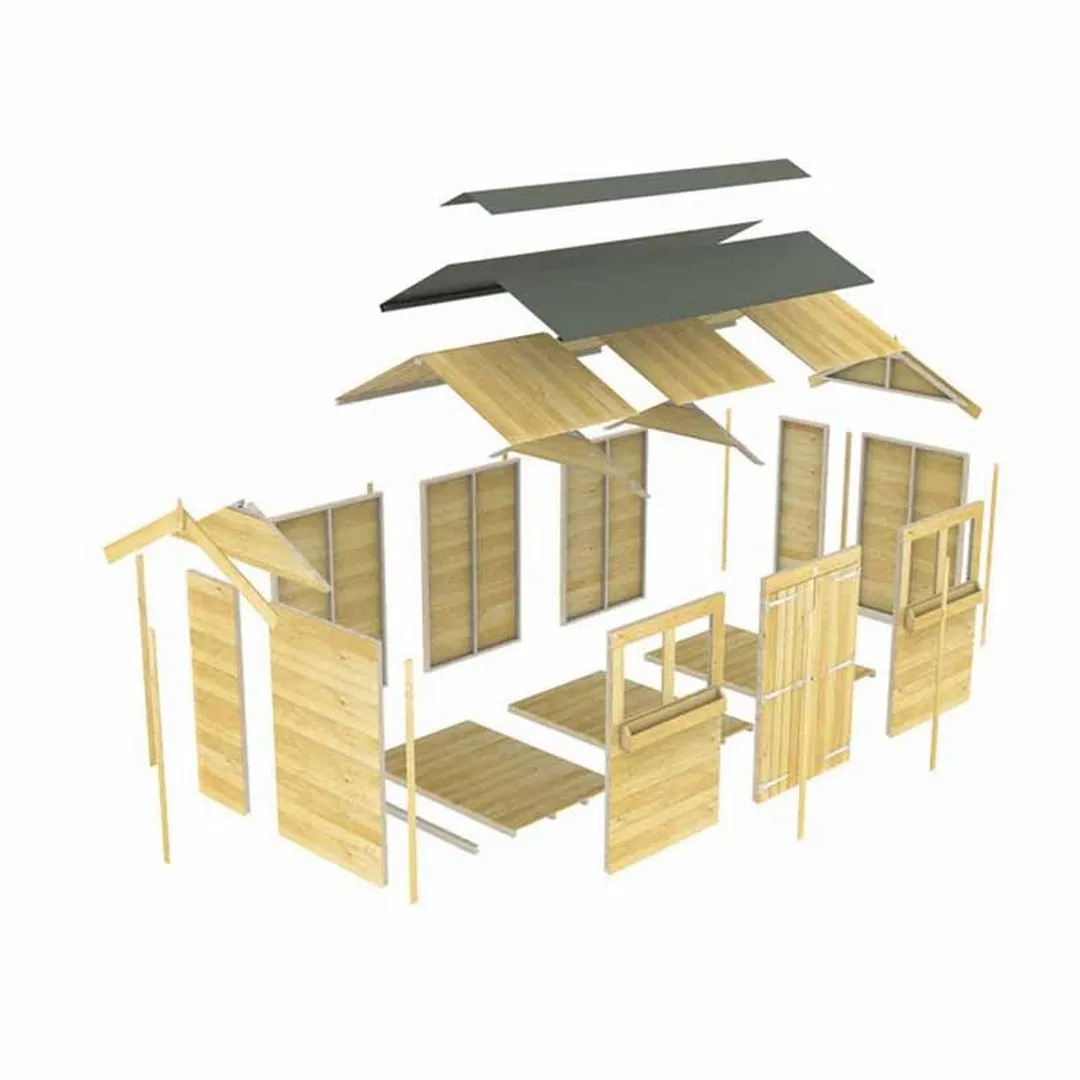 Buttercup Farm 8 x 8 Feet Apex Summer Shed - Wood - L243 x W231 x H217 cm in Brown 3