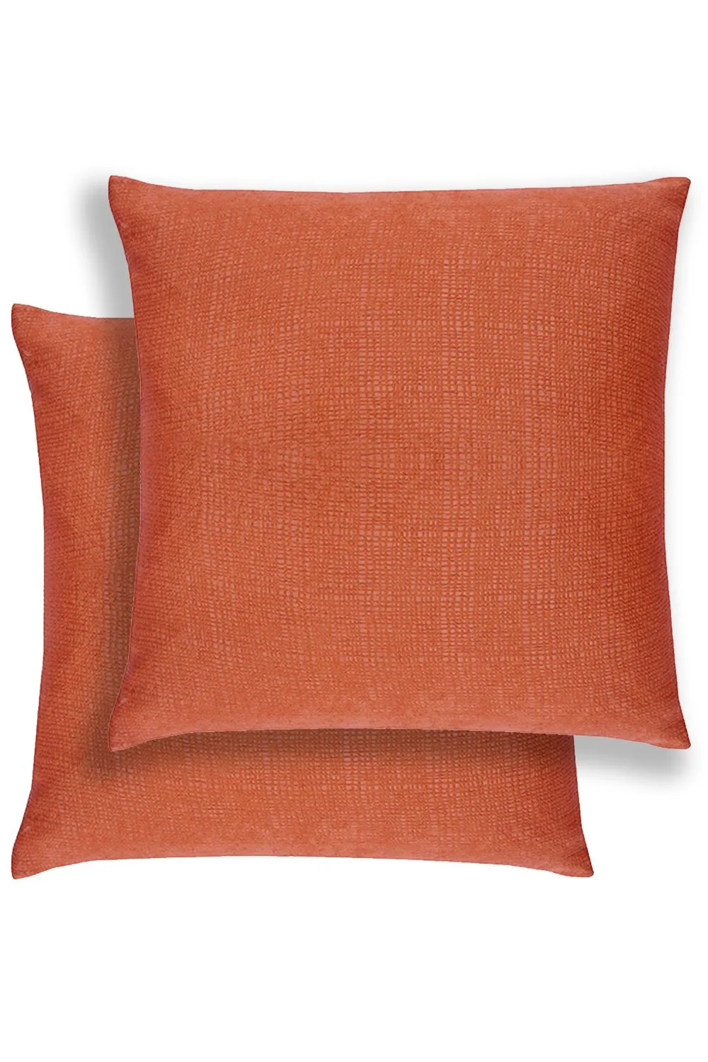 Enhanced Living Pair of Matrix Textured Double Sided Zip Opening Piped Edge Cushion Covers - 43x43cm - Cases Only in Orange