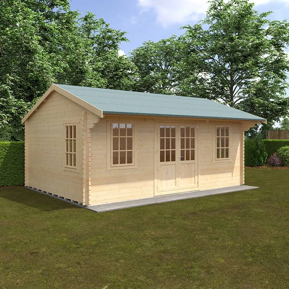 Buttercup Farm 20x14 The Dalton 44mm Cabin - L595 x W415 x H303.6 cm in Natural 2