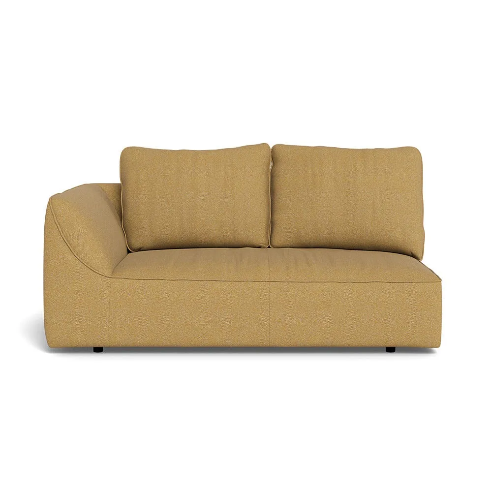 Heal's Morven Left Hand Facing 2 Seater Unit Boucle Tweed Citrine Black Feet