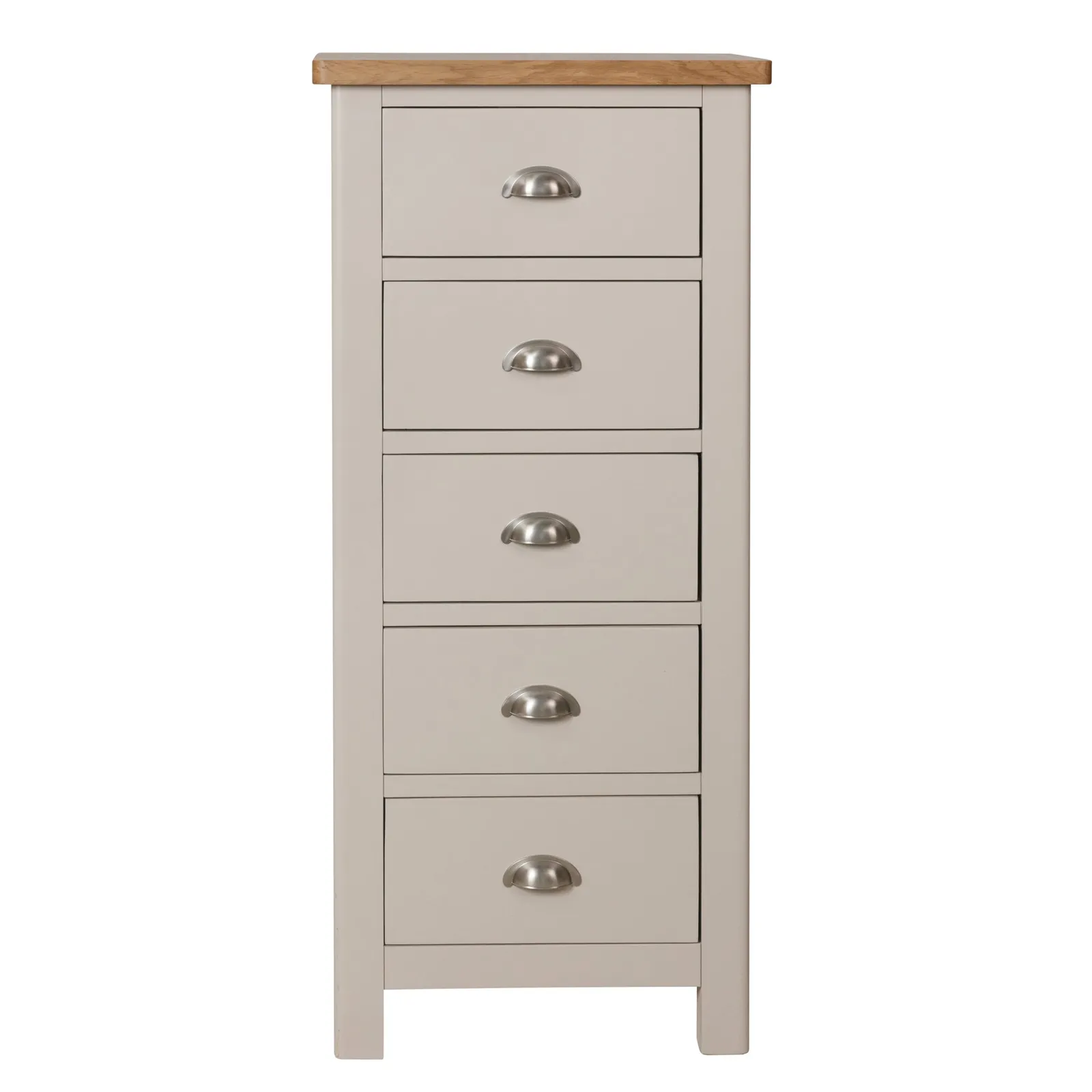 Reese 5 Drawer Narrow Chest Grey and Brown