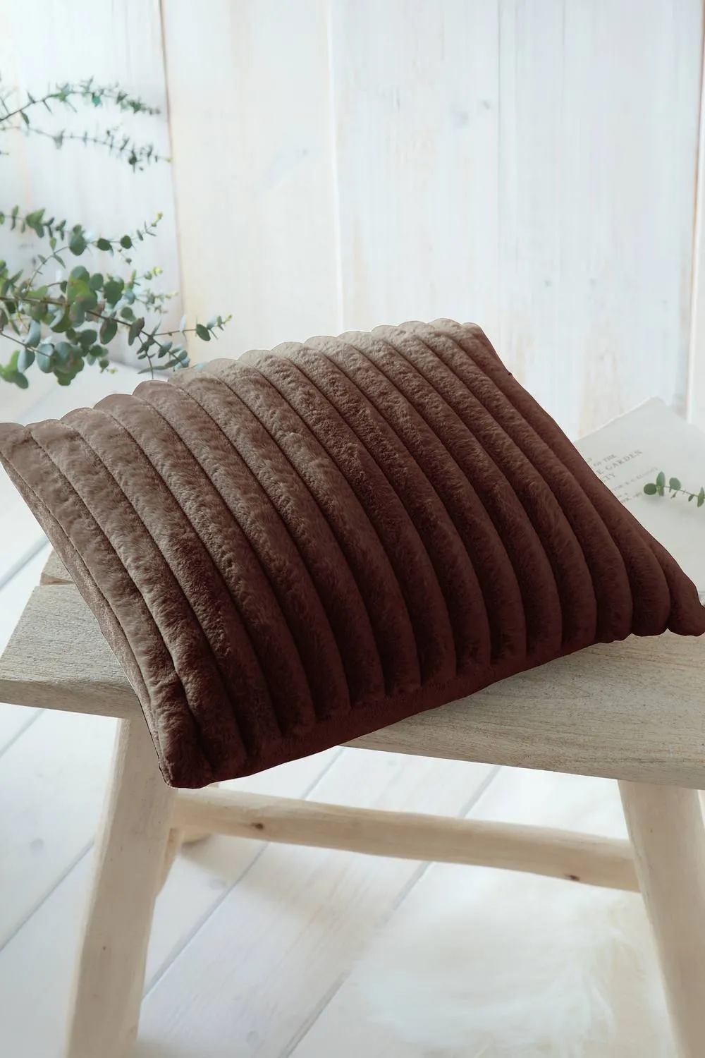 Appletree 'Morritz' Faux Fur Filled Cushion in Chocolate 1