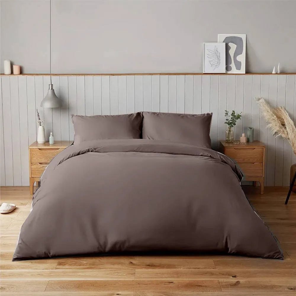 Voltico Silentnight Supersoft Duvet Cover Set Double Size Charcoal Bedding